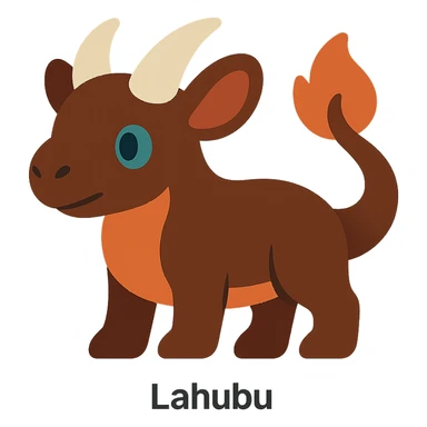 Lahubu as a flat color icon, bold shapes, clean outline, contemporary look sticker