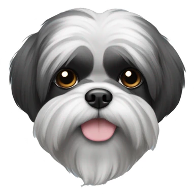 A single Shih tzu that is black and slightly grey sticker