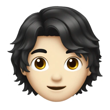 long black hair cute boy white skin sticker