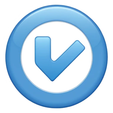 blue circle with a checkmark white in the middle sticker