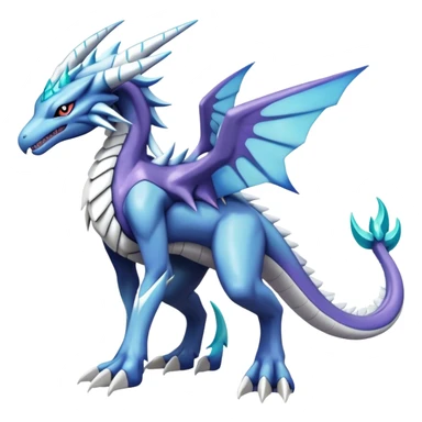  Cool Edgy Shiny Godly Ethereal Digimon-Suicune-Dialga-Kyurem-Latios-Reptile, full body, four legs sticker