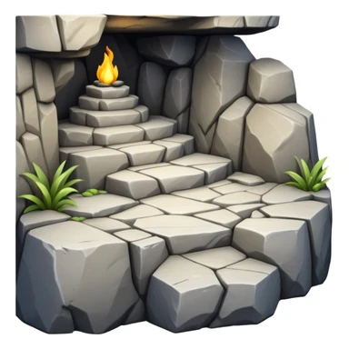 generate realistic detailed cave patform in 3d style view up sticker