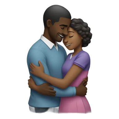 Black man and woman hugging each other  sticker