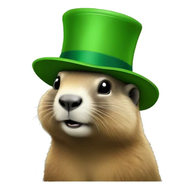 marmot with green hat sticker