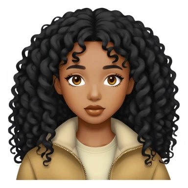 SZA with curly black hair and stylish outfit sticker