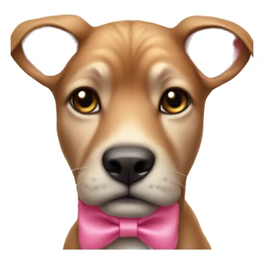 realistic animal gaze at viewer with pink bow sticker