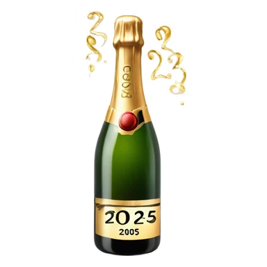 opening bottle of champagne with 2025 written on it sticker
