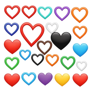 HEARTS STYLE PUCCA (ONLY HEARTS IN COLORS: BLACK, GREEN, RED, BROWN, YELLOW, ORANGE, BLUE, PURPLE, WHITE) sticker