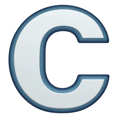 A white letter C with black background sticker