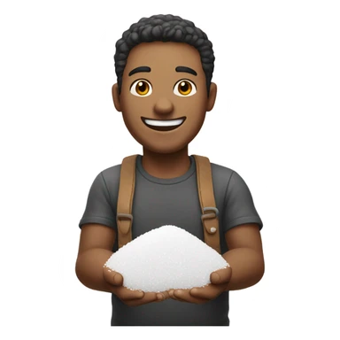 Very happy guy with a pile of salt. sticker