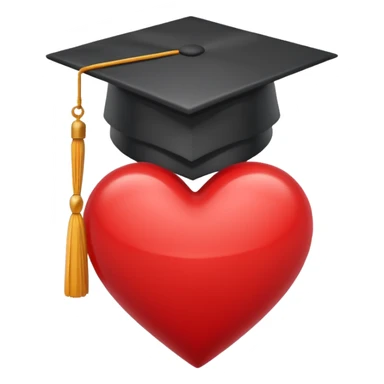 heart with a graduation cap motif sticker