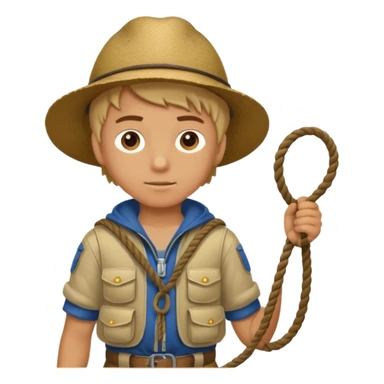 Boy with rope,Jungle Explorers. sticker