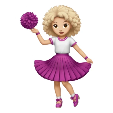 turtle girl dancing with skirt holding   pompom sticker
