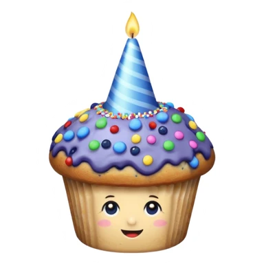 Blueberry Muffin celebrating birthday sticker