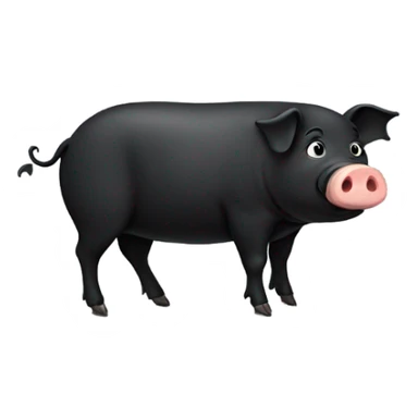 black pig farting sticker
