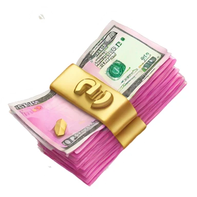 pink money with euros  flying  sticker