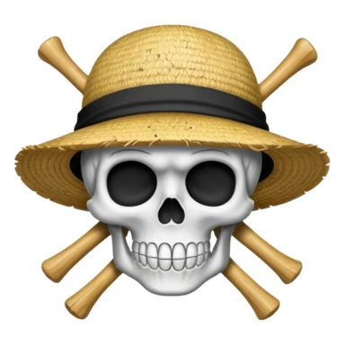 Luffy straw hat logo but.his head is a skull sticker