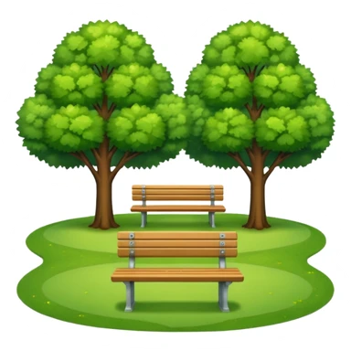park with benches sticker