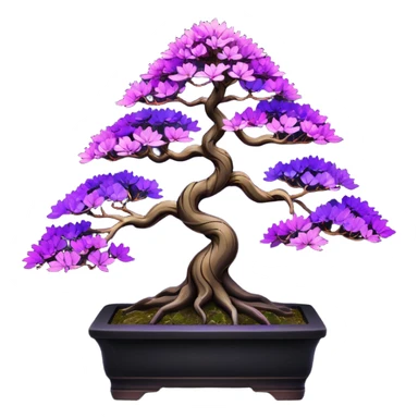  Rustic shiny black-purple fiber optic lights crimson maple cobalt tiny bonsai  sticker