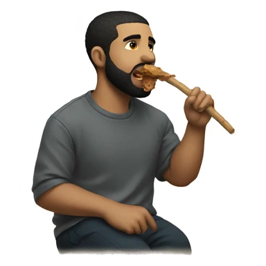 Drake eating a stick sticker
