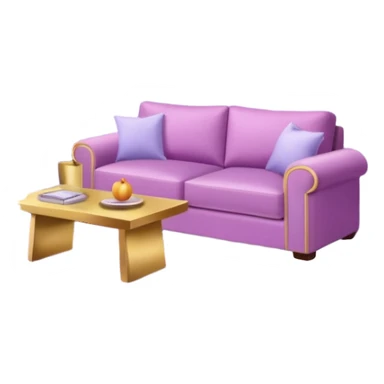 luxury studio apartment with pink, gold and lilac decorations sticker