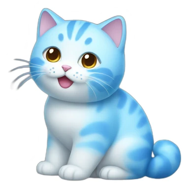 blue mochi cat sticker