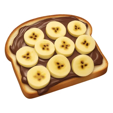 piece of toast with nutella on it and bananas on top of the nutella sticker