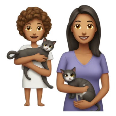 mother with cat sticker