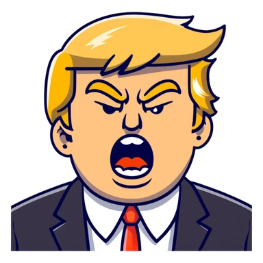Donald Trump angry, yelling sticker