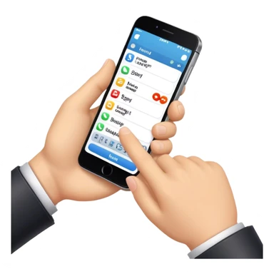 Hand texting with smartphone  sticker
