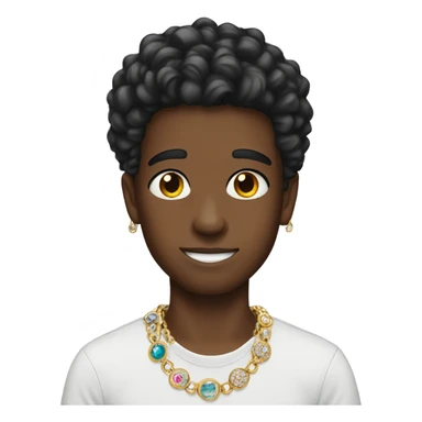 boy with jewelry selfie sticker