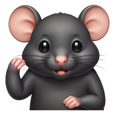 a black rat standing and wiping its sweaty face sticker