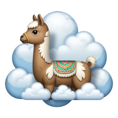 cloud patterned lama sticker