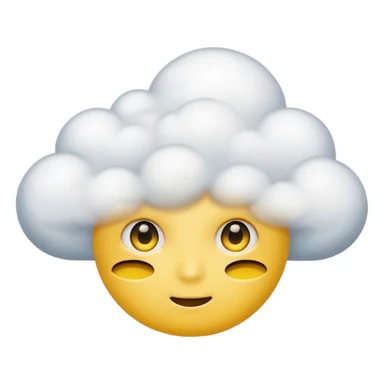Face in clouds yellow circle and black eyes and remove a mouth and move in a cloud sticker