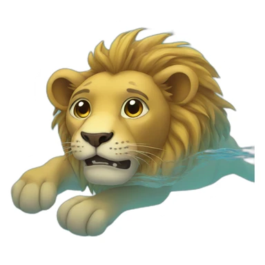 lion in a swimming pool sticker