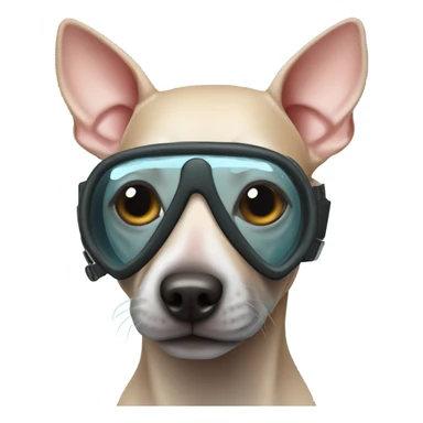 American Hairless Terrier with Snorkel Swimming Mask sticker
