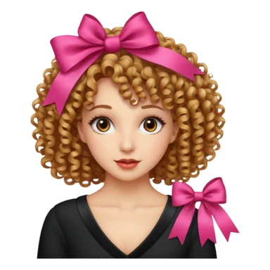 Mulher de cabelo cacheado coquete sticker