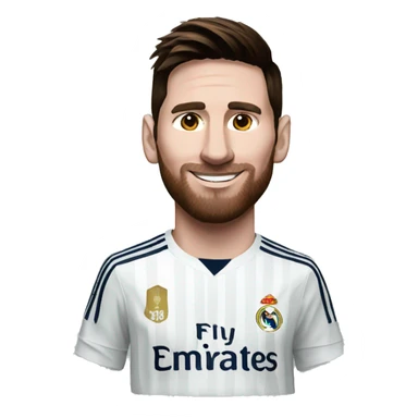 Messi with a Real Madrid shirt sticker