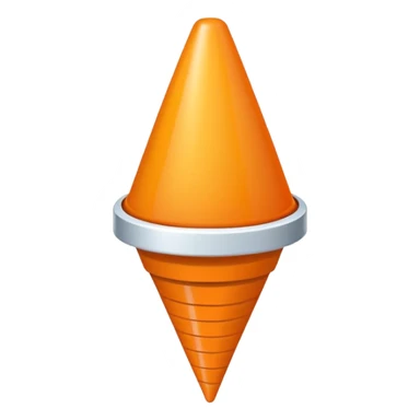 Cono naranja con fondo blanco sticker