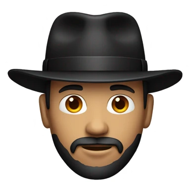 Red skinned man with black fedora and black goatee sticker