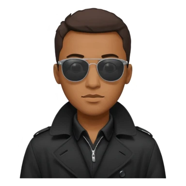 black man in black trenchcoat and sunglasses sticker