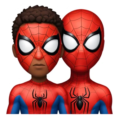 miles morales with spiderman mask 'Two Person " sticker