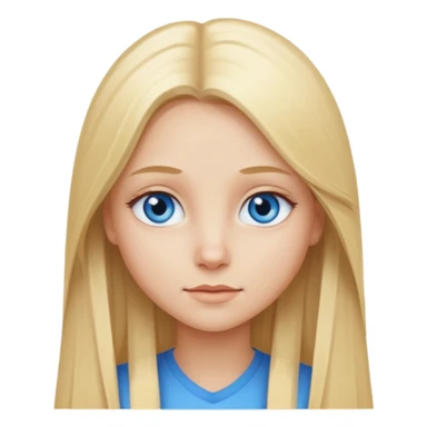 Une fille blonde aux cheveux long lisse et aux petits yeux bleus sticker