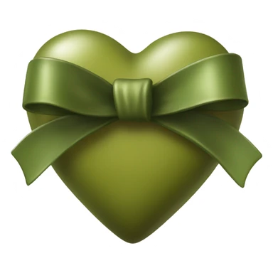 realistic olive heart and bow sticker