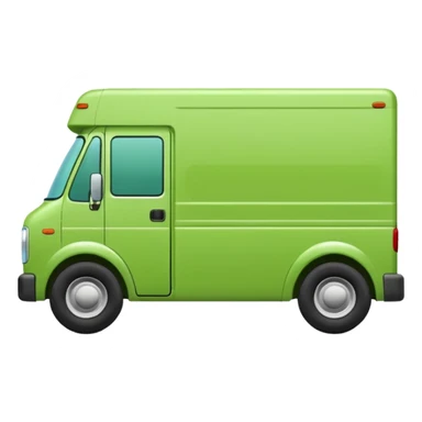 delivery truck green cute soft corners sticker