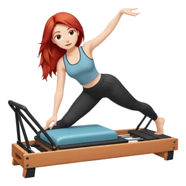 Pilates + red hair + white girl + reformer + single  sticker