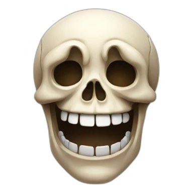 A happy skull face showing emoji with his hands sticker