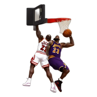 lebron james dunking on michael jordan sticker