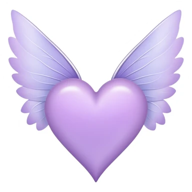 Pastel Purple Heart with white fairy wings sticker
