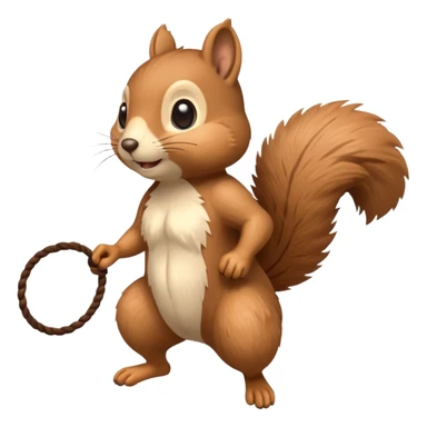 Squirrel playing jump rope sticker